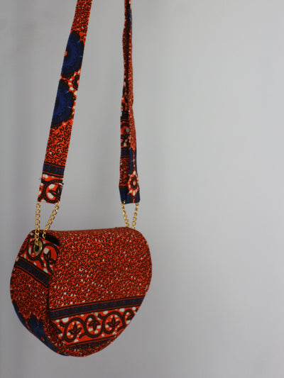 Red African Print Shoulder Bag